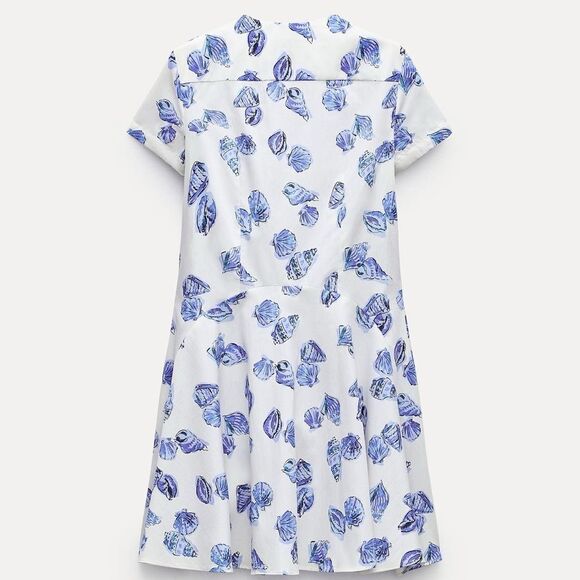 Zara shell printed short cotton dress - Picture 10 of 12